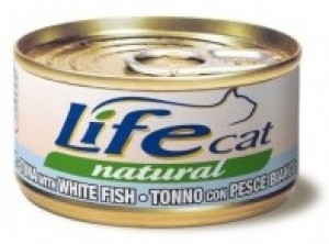LIFE CAT TUNA with WHITE FISH - konservi kaķiem 6 x 85g